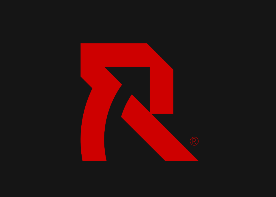 Rawmatics logo, a stylized gear with the letter R in the center